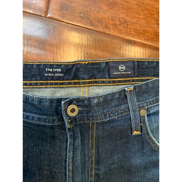 AG Adriano Goldschmied Men's Straight Jeans - Dark Blue - Picture 2 of 4